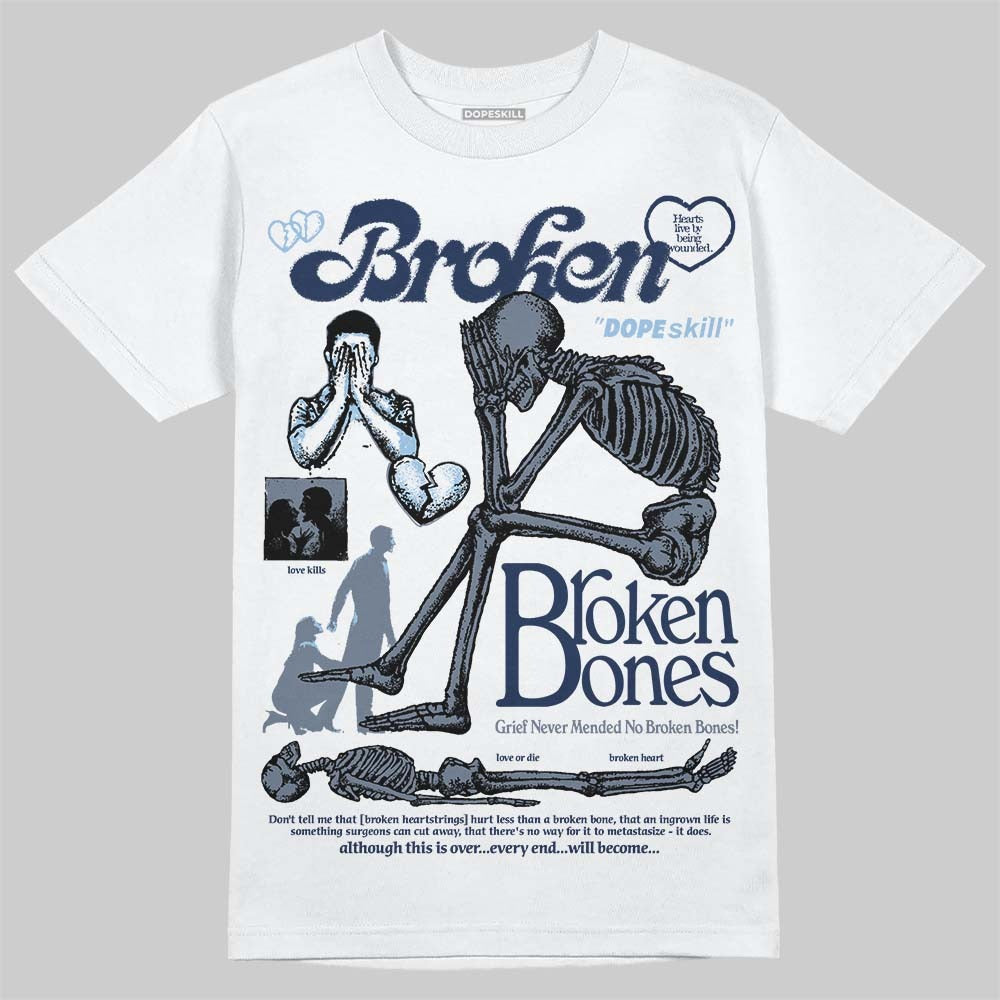 9060 Grey Day DopeSkill T-Shirt Broken Bones Graphic