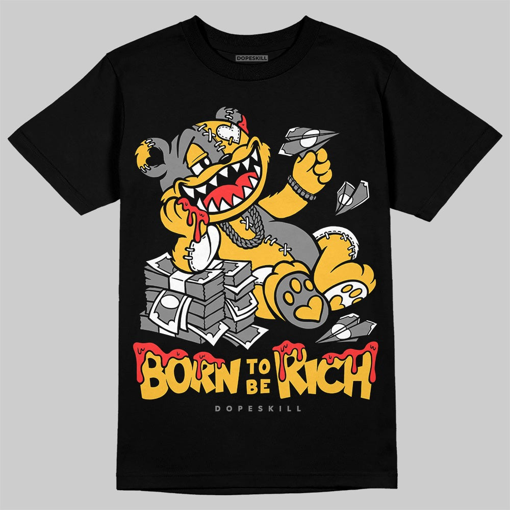 9060 Varsity Gold DopeSkill T-Shirt Born To Be Rich Graphic