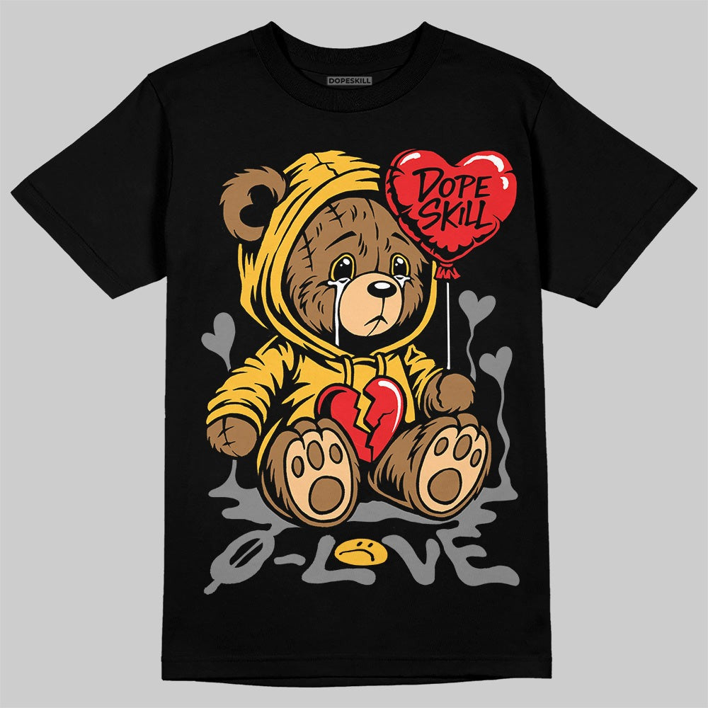 9060 Varsity Gold DopeSkill T-Shirt Broken Bear Graphic