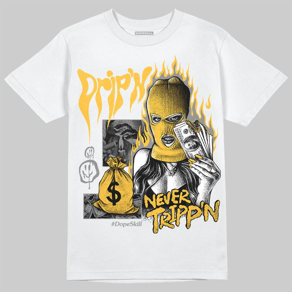 9060 Varsity Gold DopeSkill T-Shirt Drip'n Never Tripp'n Graphic
