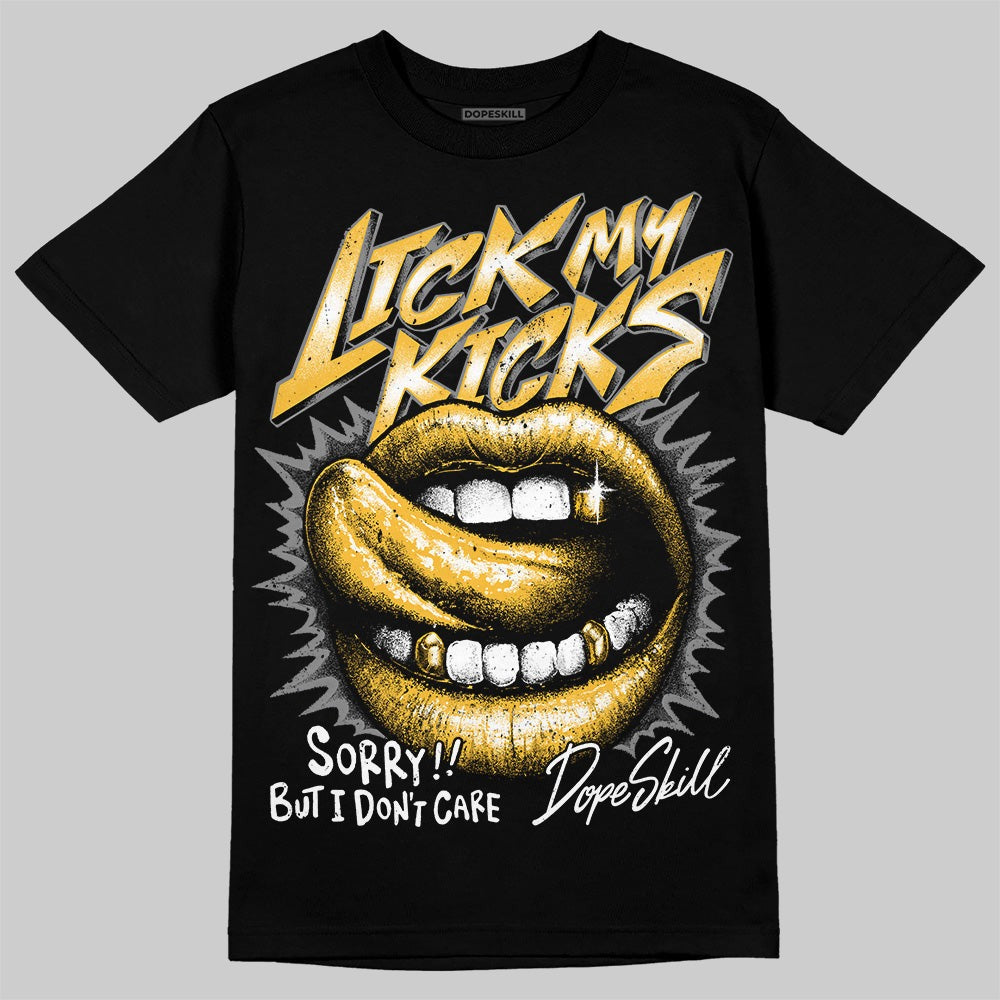 9060 Varsity Gold DopeSkill T-Shirt Lick My Kicks Graphic