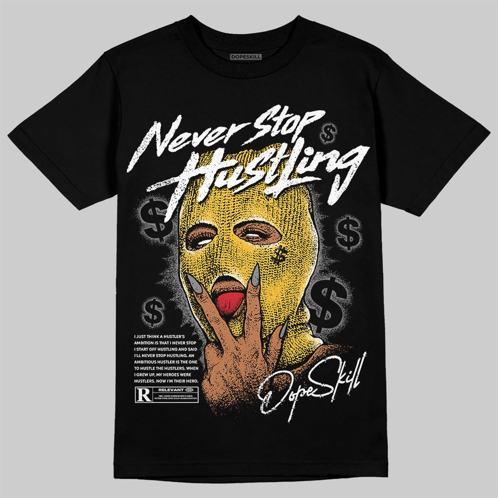 9060 Varsity Gold DopeSkill T-Shirt Never Stop Hustling Graphic