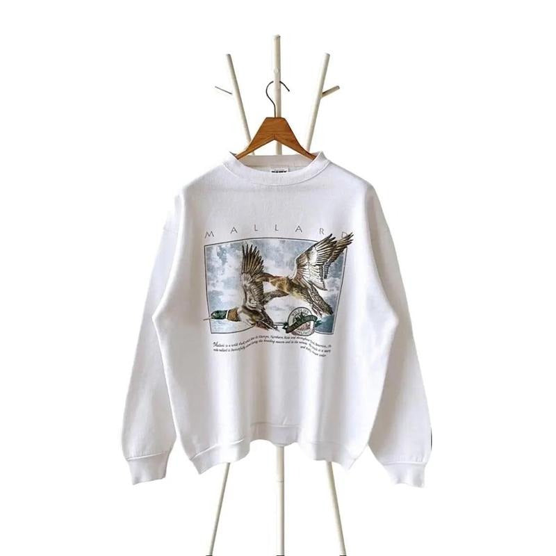 90s Mallard Ducks wildlife nature graphic Sweatshirt T-shirt Hoodie Unisex Cotton Menswear Polyester