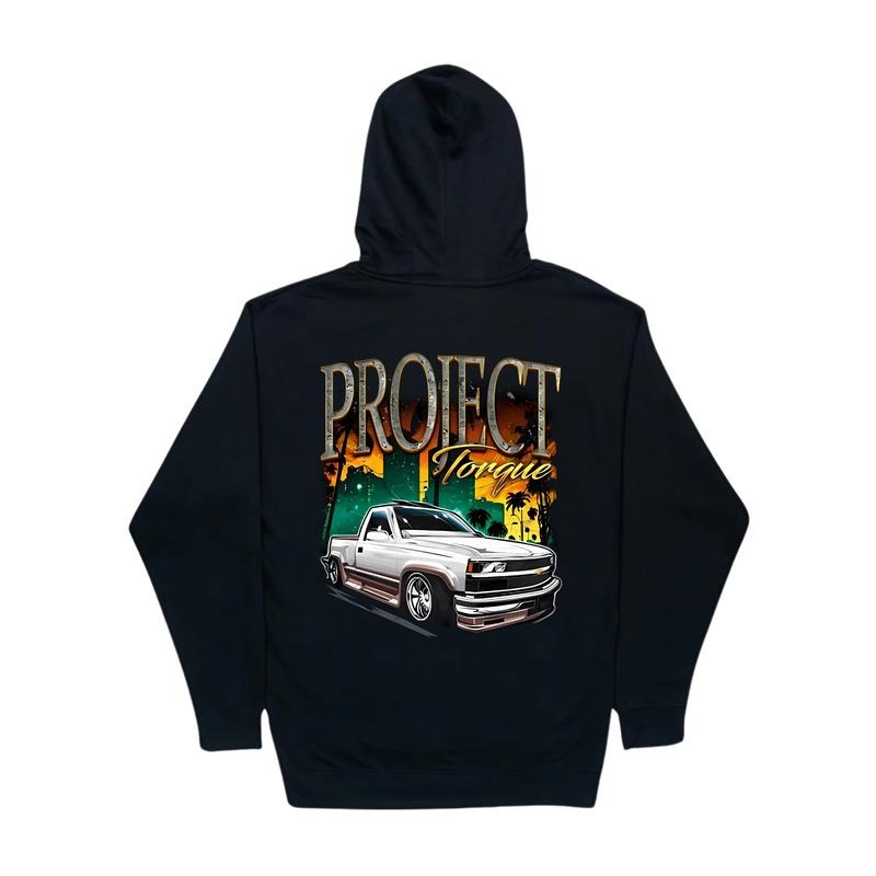 90s Style Chevy OBS 2 Sides Hoodie, Pickup Truck Graphic Hoodie for Supercar Enthusiasts, Unisex Cotton Casual Top for Men