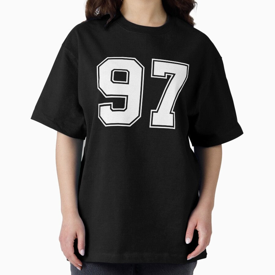 97 Shirt Numbers, Shirt Number, Jersey Number - american football, baseball or basketball Oversized T-Shirt