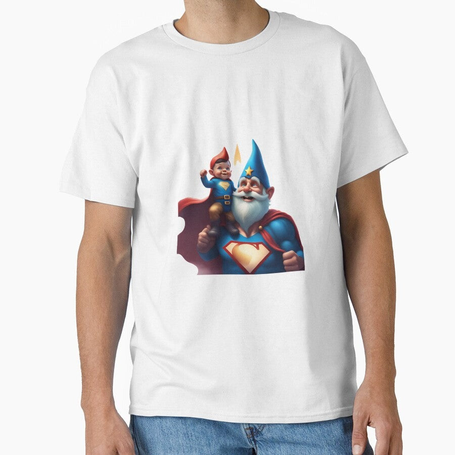 A Father's Day Gnome as a superhero dad Classic T-Shirt