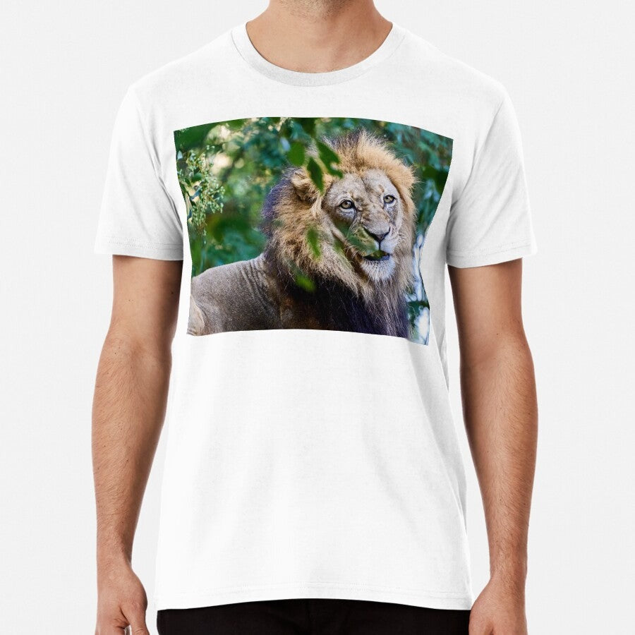 A Golden Brown Male Lion Premium T-Shirt