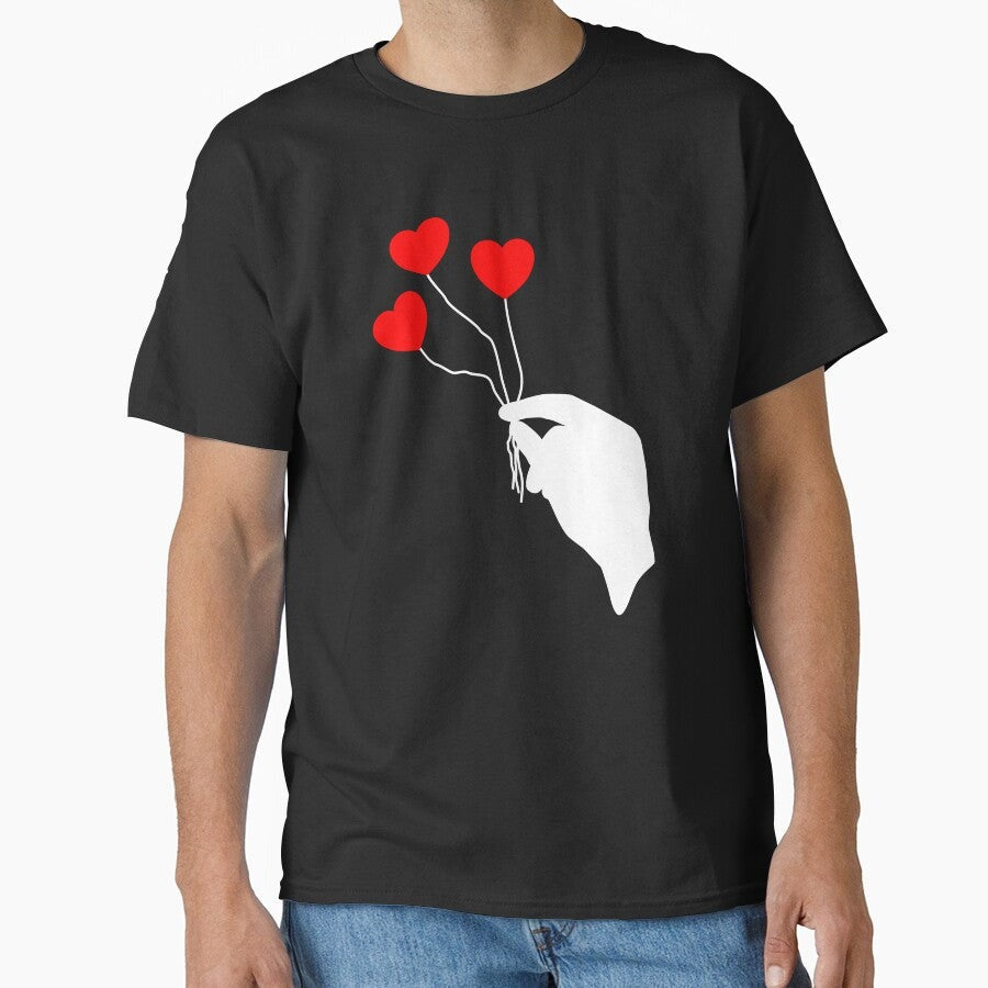A Hand Holding 3 Hearts On The String Classic T Shirt