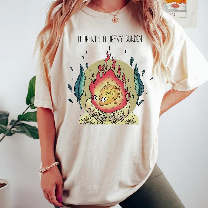 A Heart's A Heavy Burden Calcifer Sweatshirt, T-Shirt, Hoodie