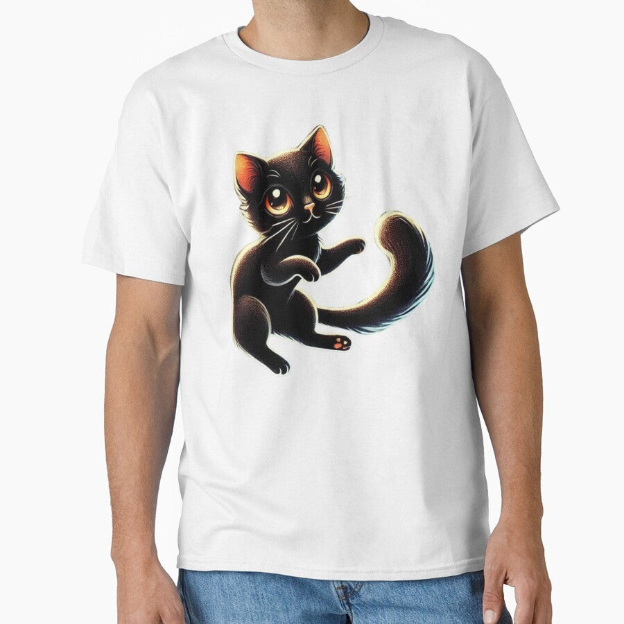 A Playful Kitten with Eyes Full of Wonder Classic T-Shirt