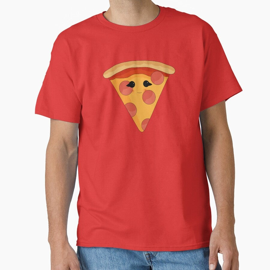 A Slice of Pizza with a Smiling Face Classic T-Shirt