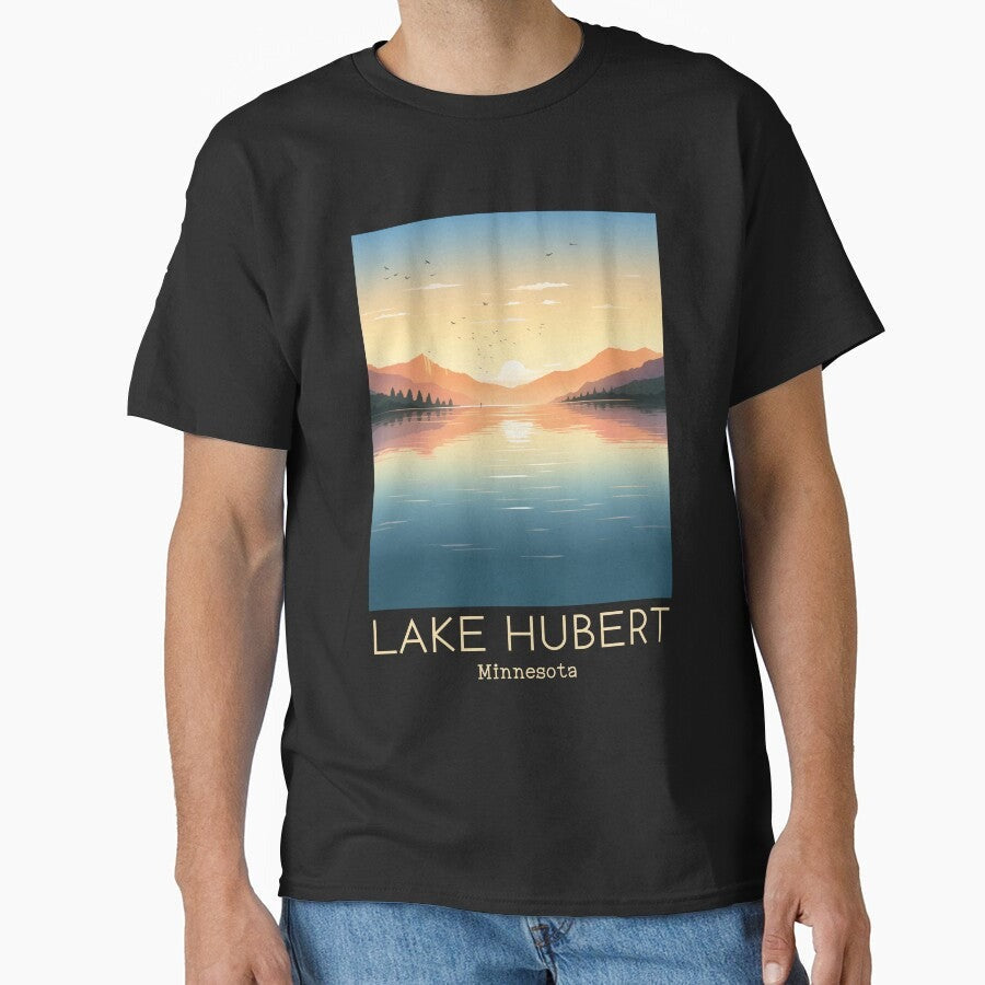 A Vintage Travel Illustration Of Lake Hubert Minnesota Us Classic T Shirt