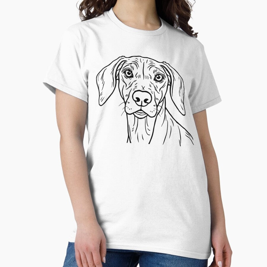 A friendly Vizsla running happily in a field with butterflies around. Classic T-Shirt