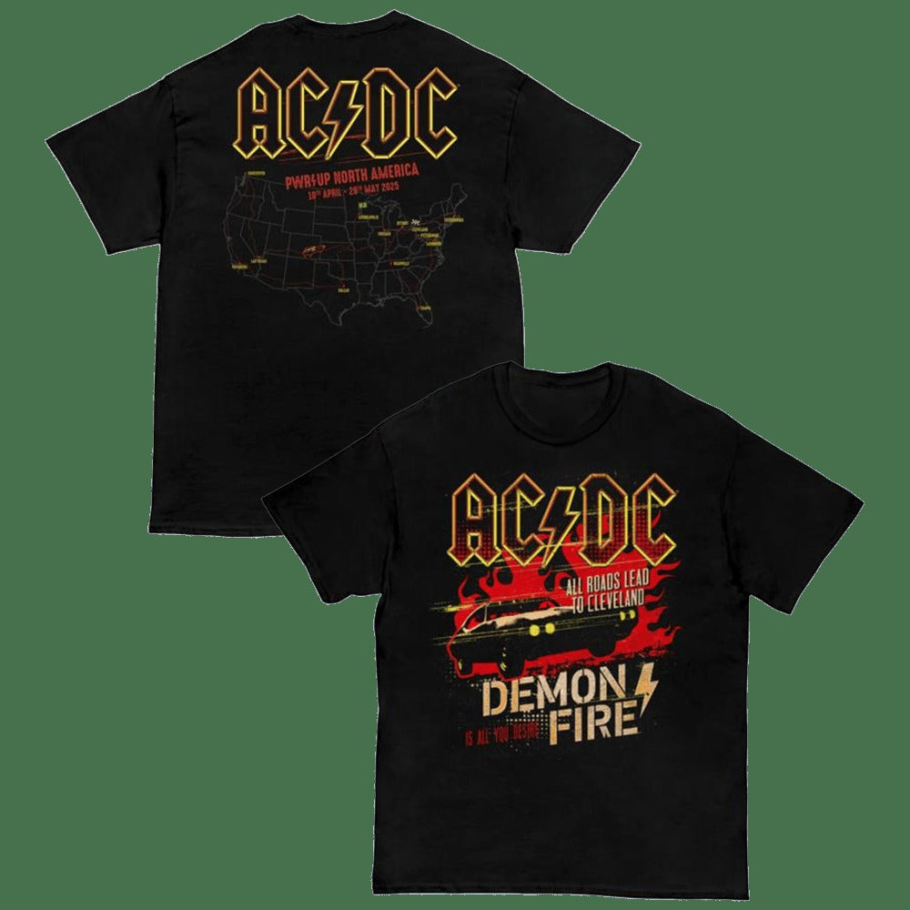 ACDC Merch Cleveland PWR Up Tour T-Shirt Best Gifts For Music Lovers