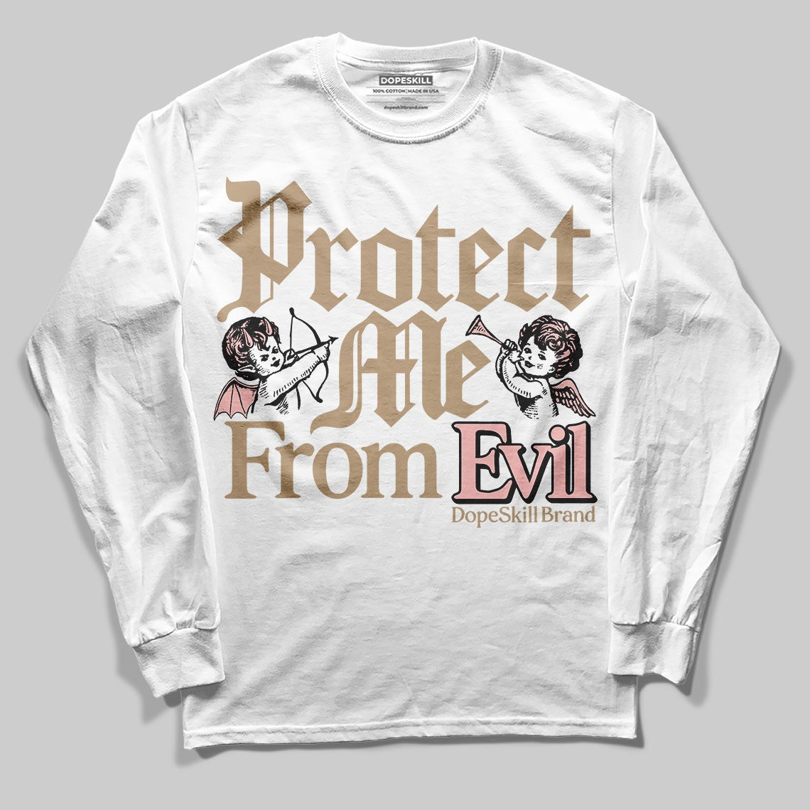 AIR FORCE 1 LINEN DopeSkill Long Sleeve T-Shirt Protect Me From Evil Graphic