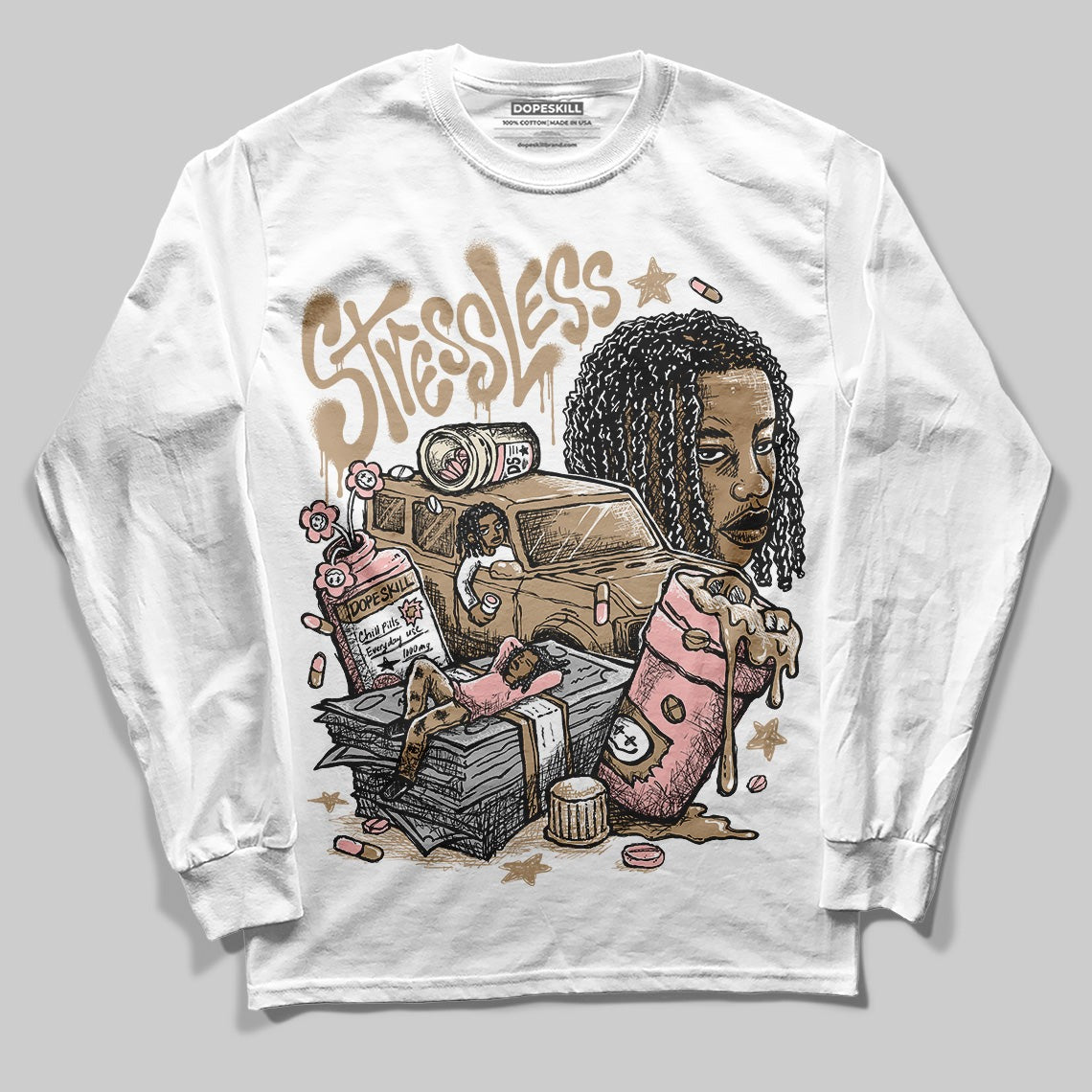 AIR FORCE 1 LINEN DopeSkill Long Sleeve T-Shirt Stressless Graphic