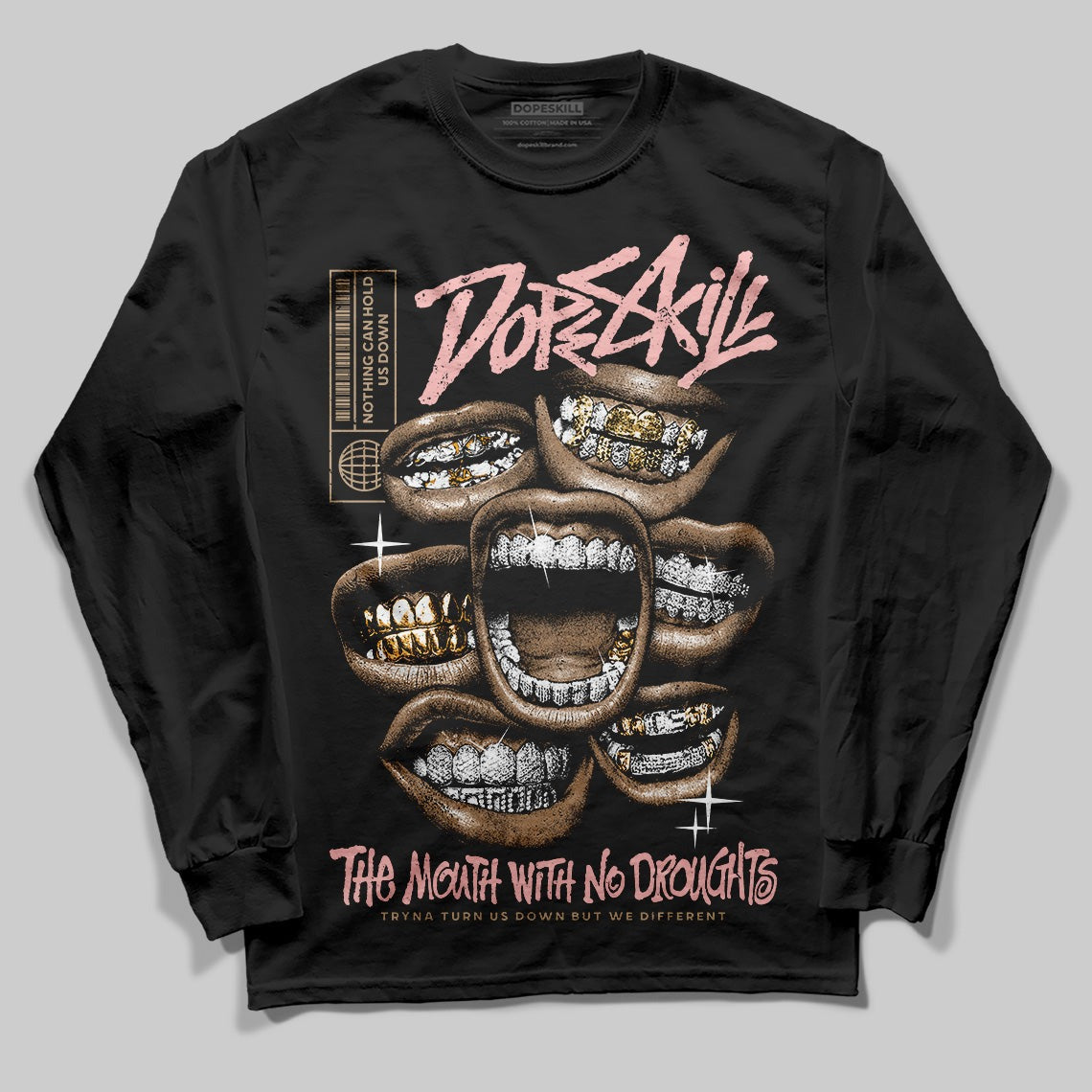 AIR FORCE 1 LINEN DopeSkill Long Sleeve T-Shirt The Mouth With No Droughts Graphic