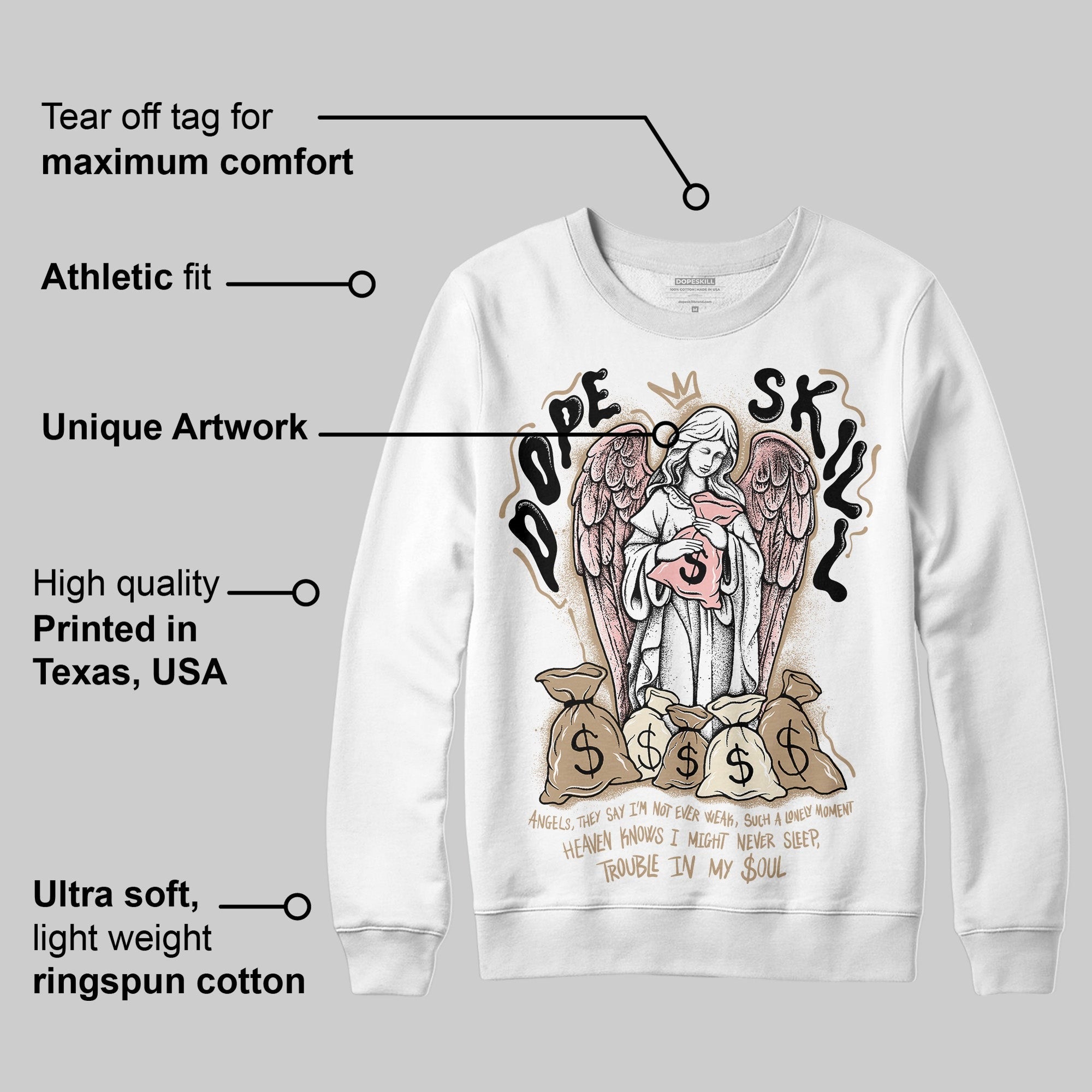 AIR FORCE 1 LINEN DopeSkill Sweatshirt Angels Graphic