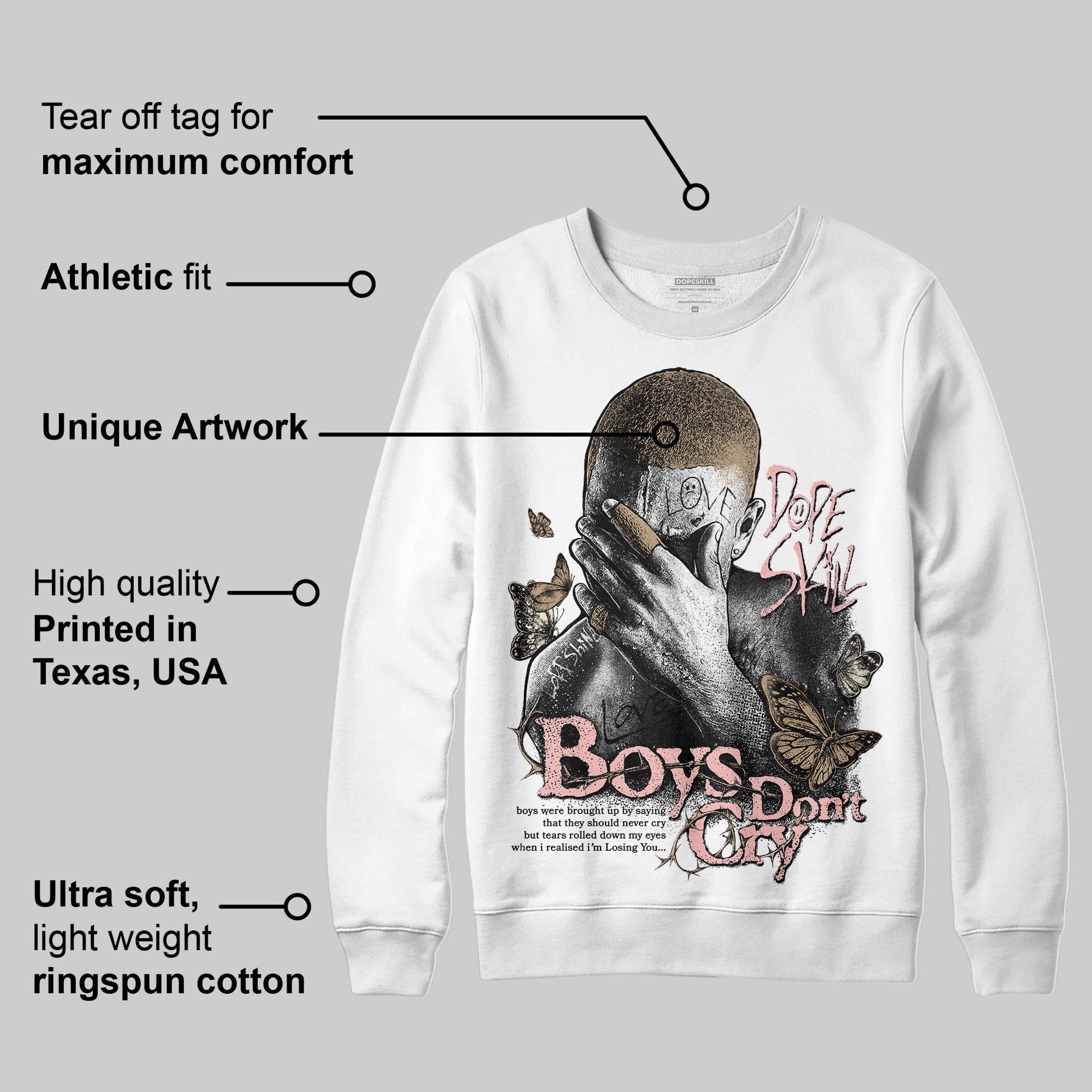 AIR FORCE 1 LINEN DopeSkill Sweatshirt Boys Don't Cry Graphic