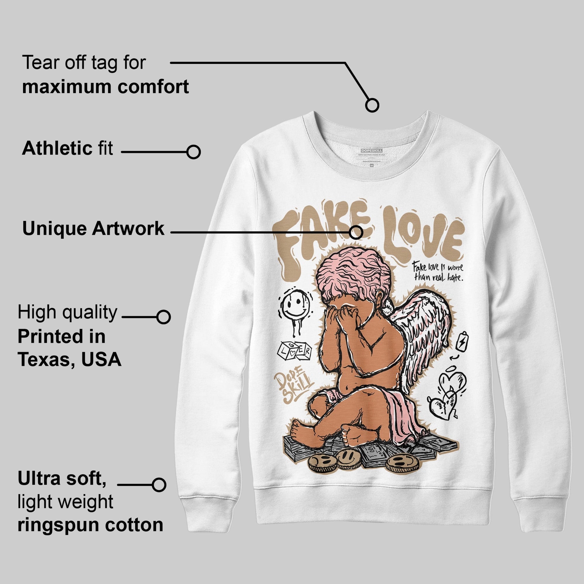AIR FORCE 1 LINEN DopeSkill Sweatshirt False Love Graphic