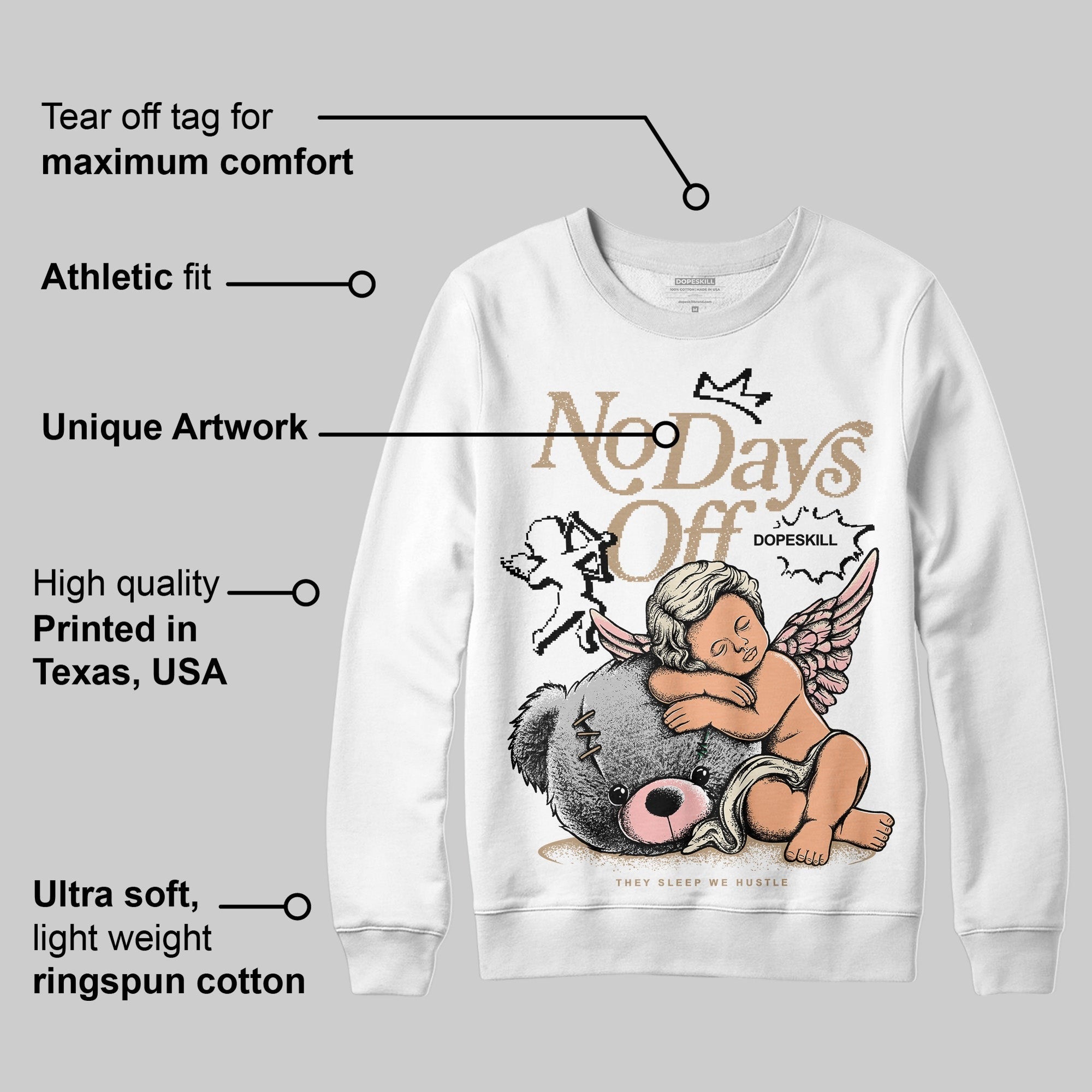 AIR FORCE 1 LINEN DopeSkill Sweatshirt New No Days Off Graphic