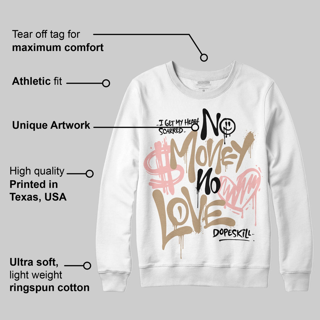 AIR FORCE 1 LINEN DopeSkill Sweatshirt No Money No Love Typo Graphic