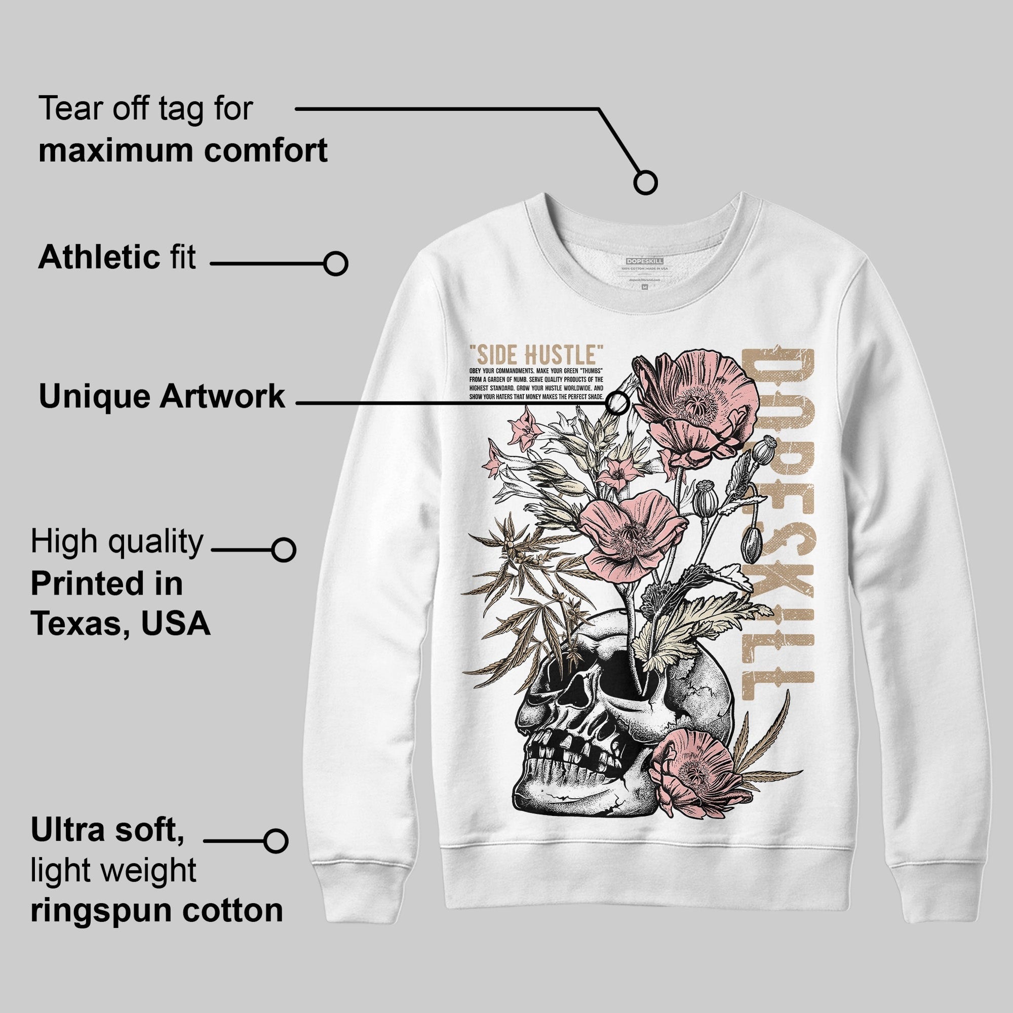 AIR FORCE 1 LINEN DopeSkill Sweatshirt Side Hustle Graphic