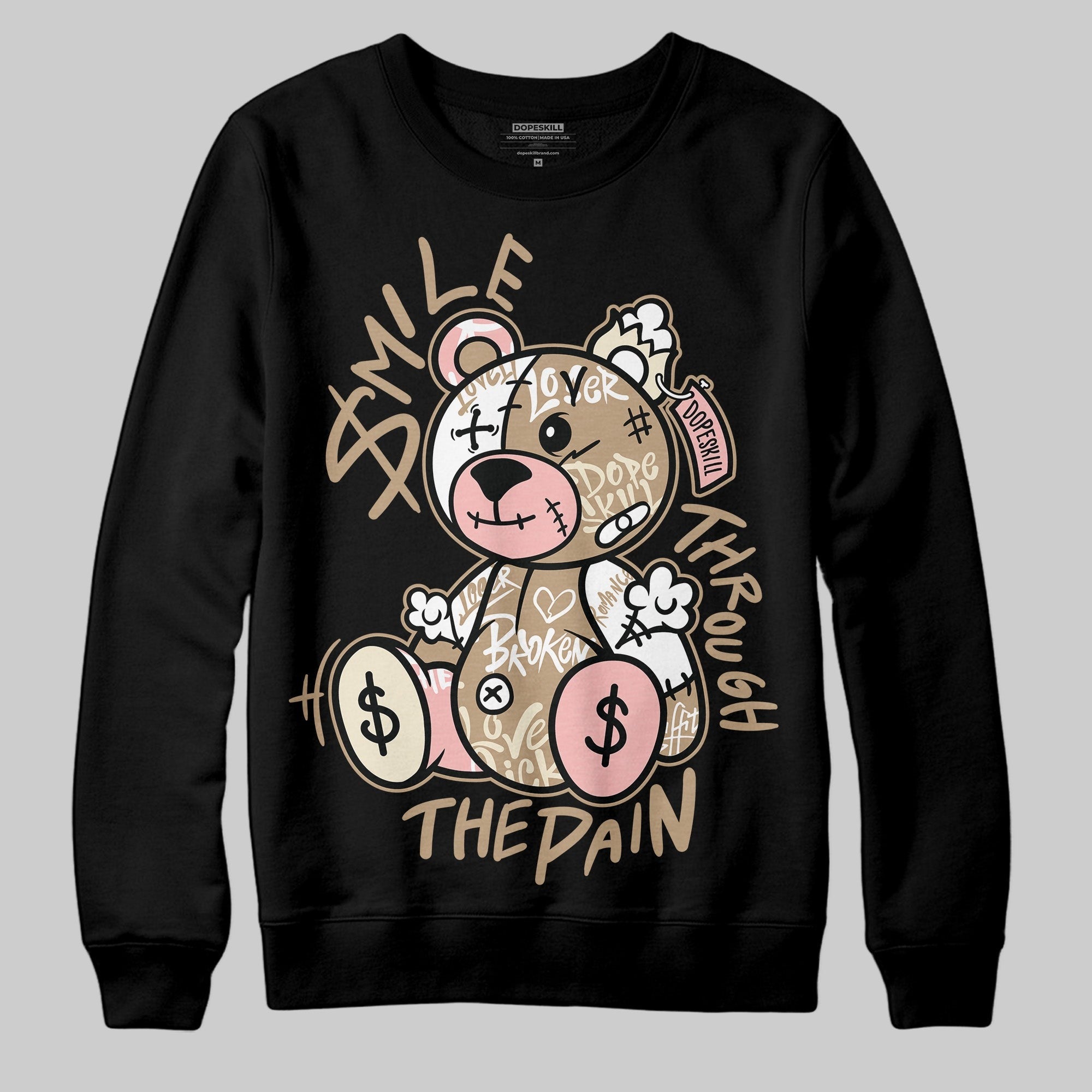 AIR FORCE 1 LINEN DopeSkill Sweatshirt Smile Through The Pain Graphic