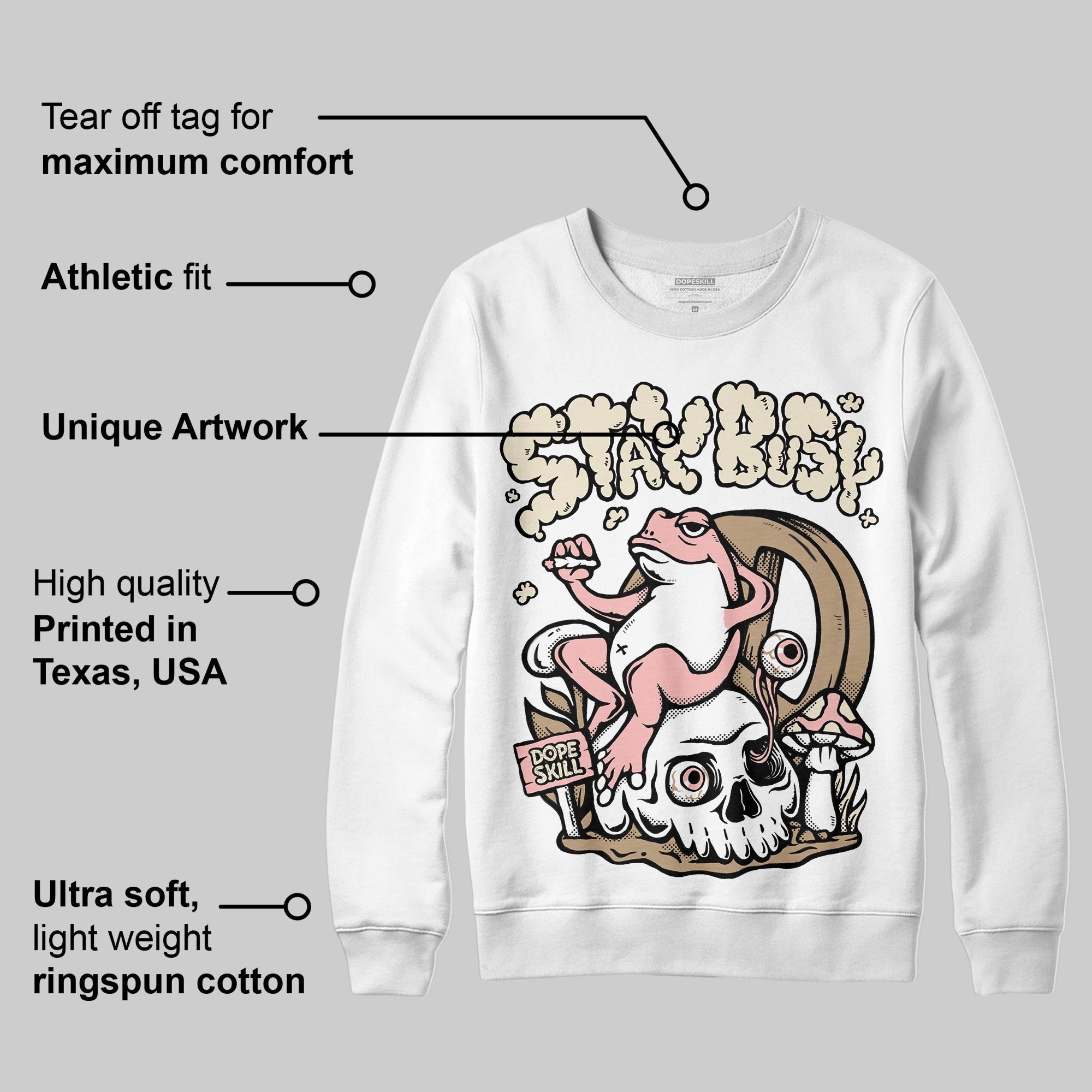 AIR FORCE 1 LINEN DopeSkill Sweatshirt Stay Busy Graphic