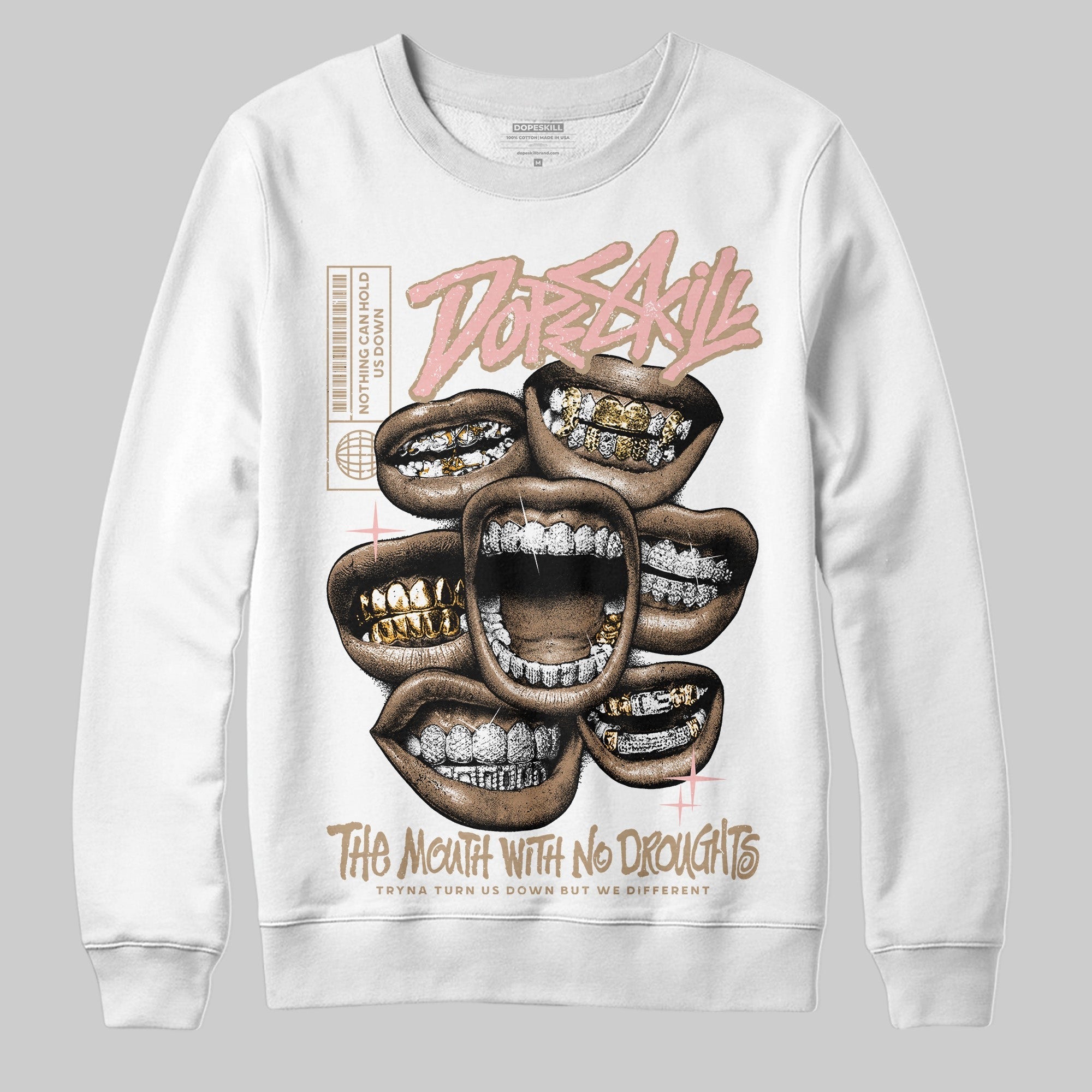 AIR FORCE 1 LINEN DopeSkill Sweatshirt The Mouth With No Droughts Graphic