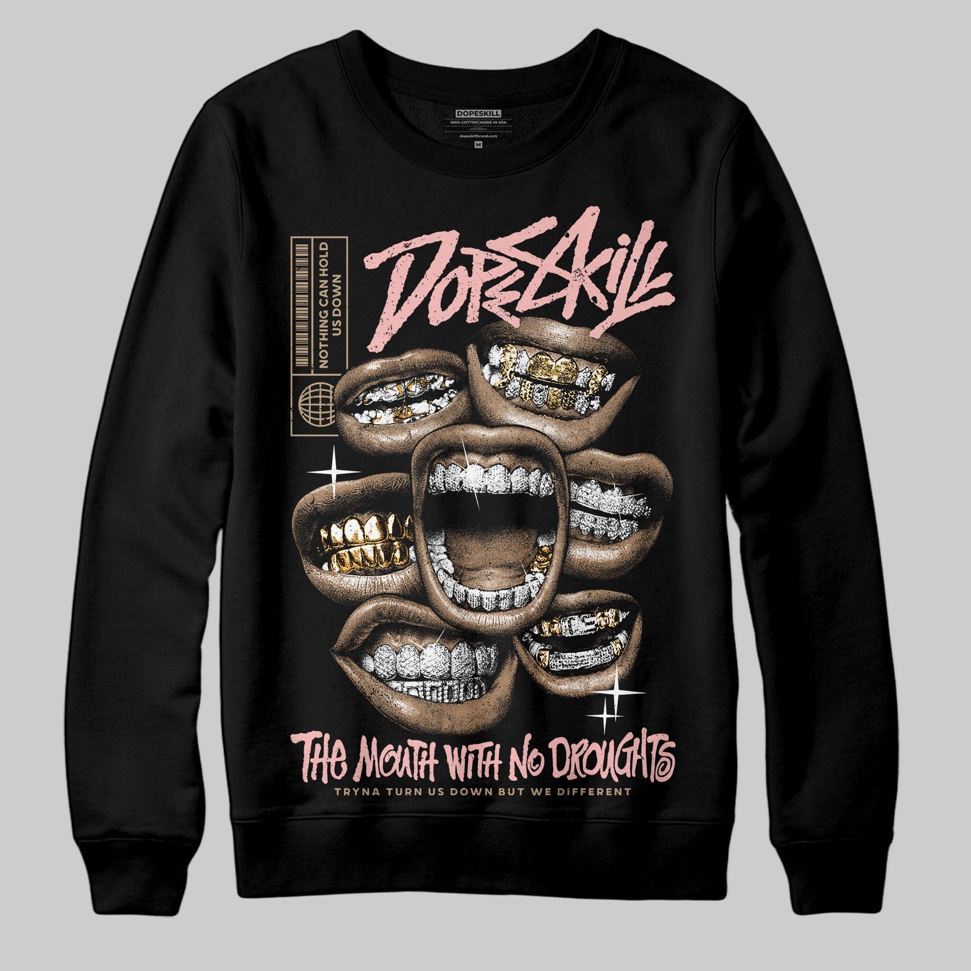 AIR FORCE 1 LINEN DopeSkill Sweatshirt The Mouth With No Droughts Graphic