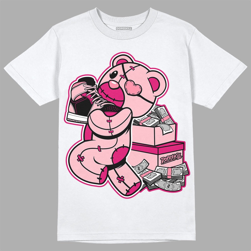 AJ 1 Mid Coral Chalk DopeSkill T-Shirt Bear Steals Sneaker Graphic