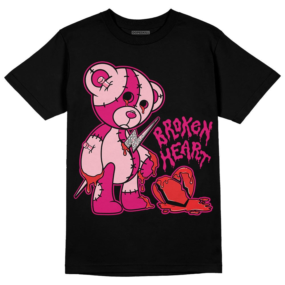 AJ 1 Mid Coral Chalk DopeSkill T-Shirt Broken Heart Graphic
