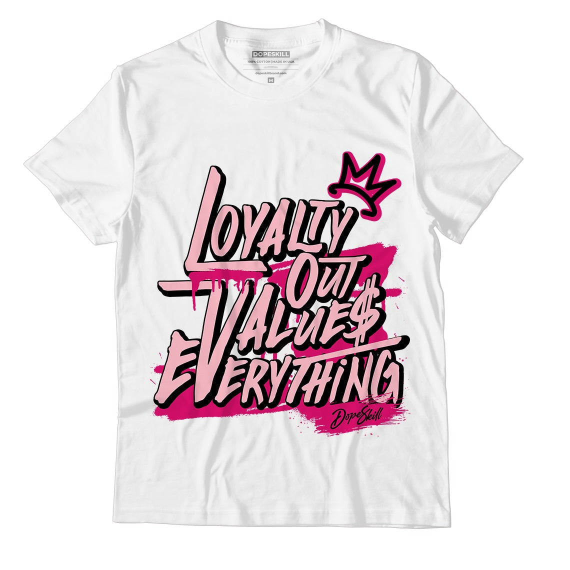 AJ 1 Mid Coral Chalk DopeSkill T-Shirt LOVE Graphic