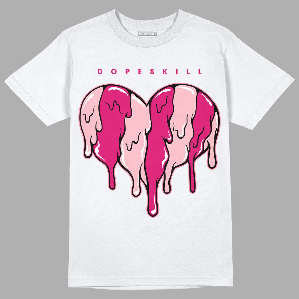 AJ 1 Mid Coral Chalk DopeSkill T-Shirt Slime Drip Heart Graphic