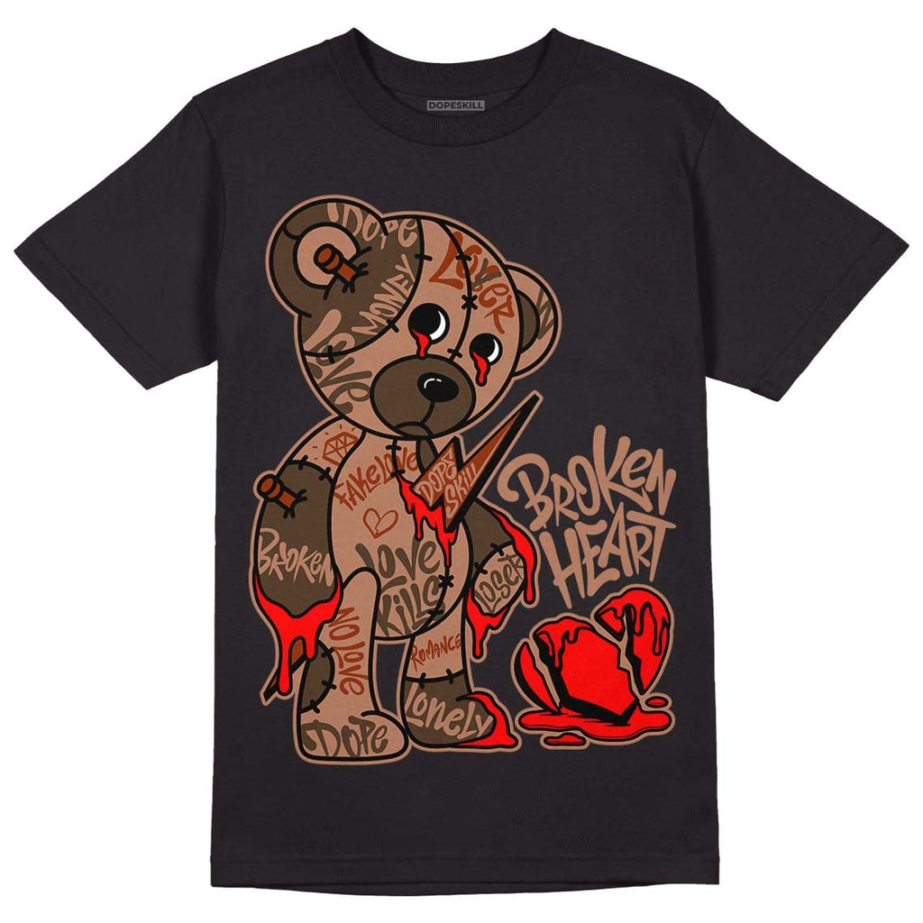 AJ 1 Mid Dark Chocolate DopeSkill T-Shirt Broken Heart Graphic