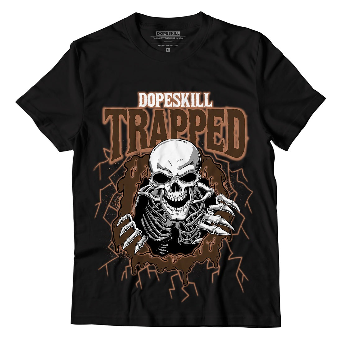 AJ 1 Mid Dark Chocolate DopeSkill T-Shirt Trapped Halloween Graphic