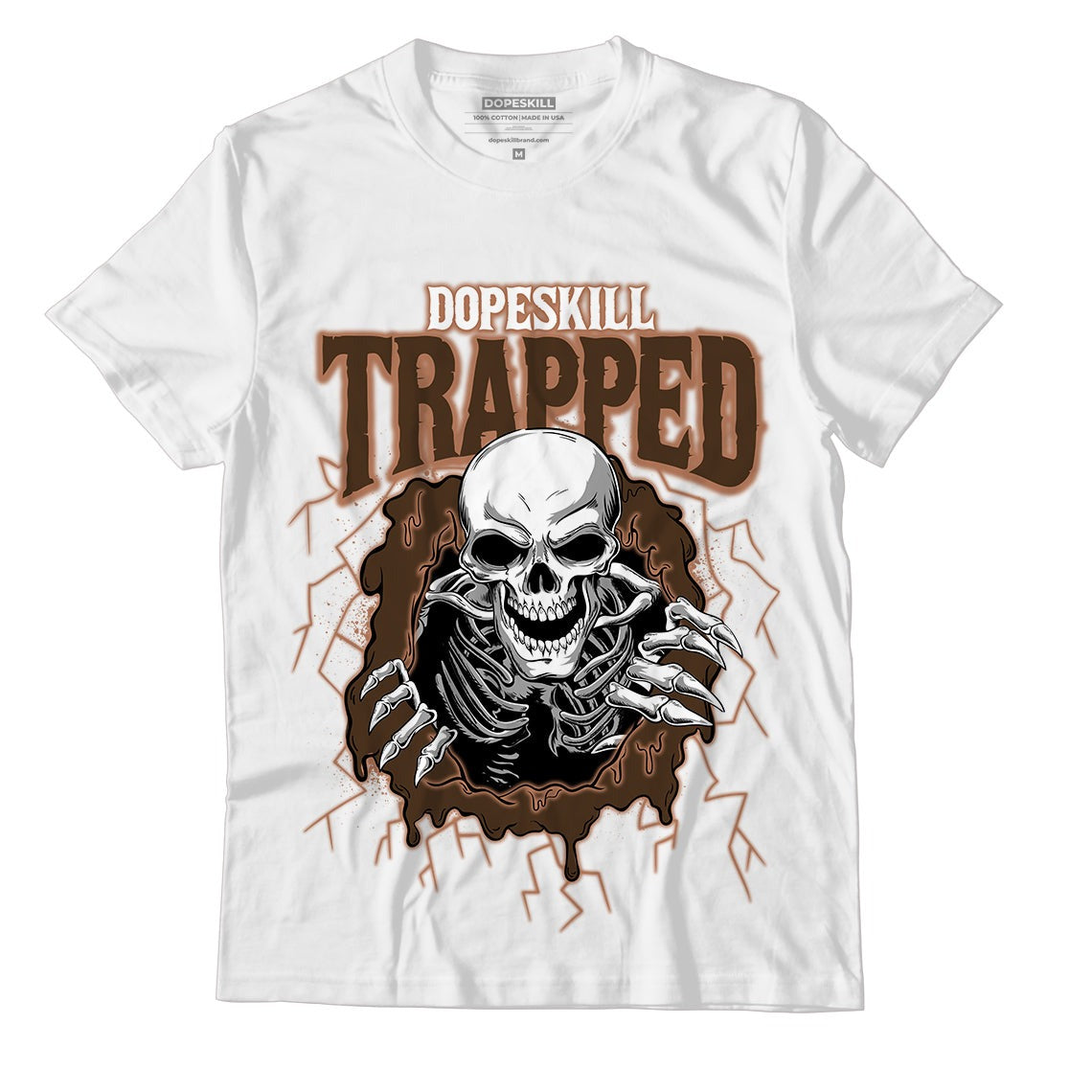 AJ 1 Mid Dark Chocolate DopeSkill T-Shirt Trapped Halloween Graphic