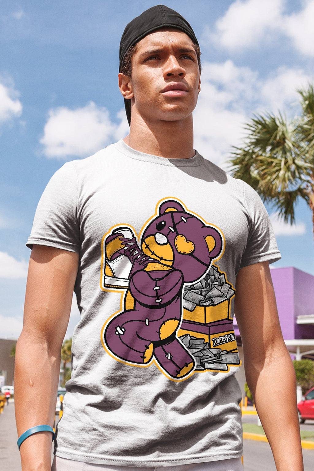 AJ 1 Retro High OG Brotherhood DopeSkill T-Shirt Bear Steals Sneaker Graphic