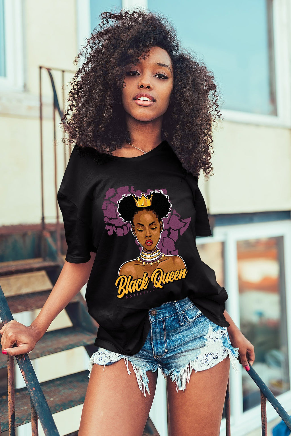 AJ 1 Retro High OG Brotherhood DopeSkill T-Shirt Black Queen Graphic