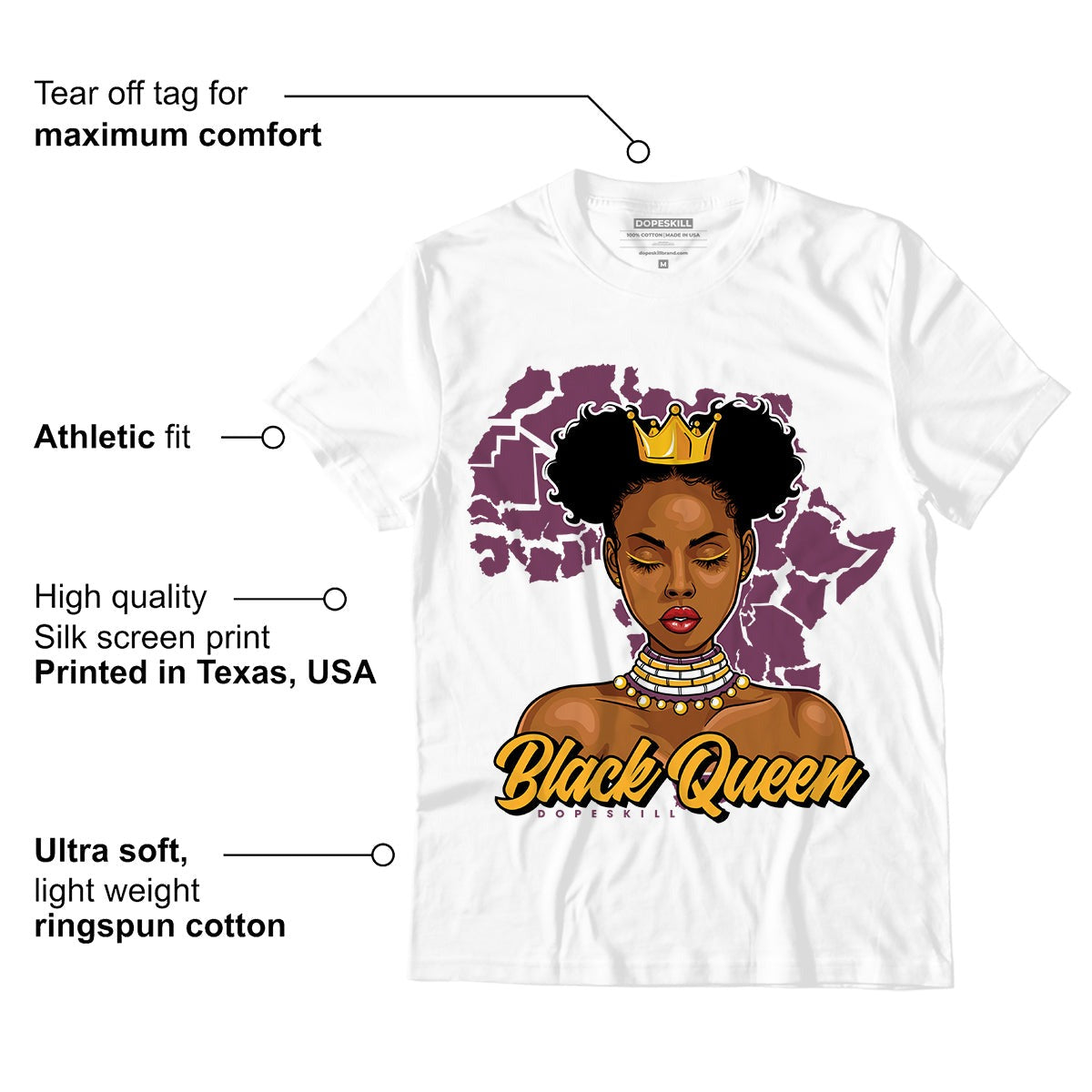 AJ 1 Retro High OG Brotherhood DopeSkill T-Shirt Black Queen Graphic