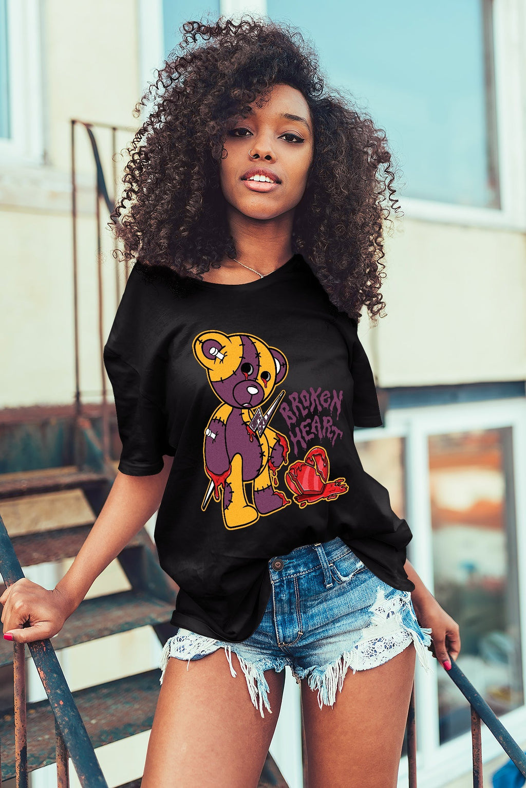 AJ 1 Retro High OG Brotherhood DopeSkill T-Shirt Broken Heart Graphic