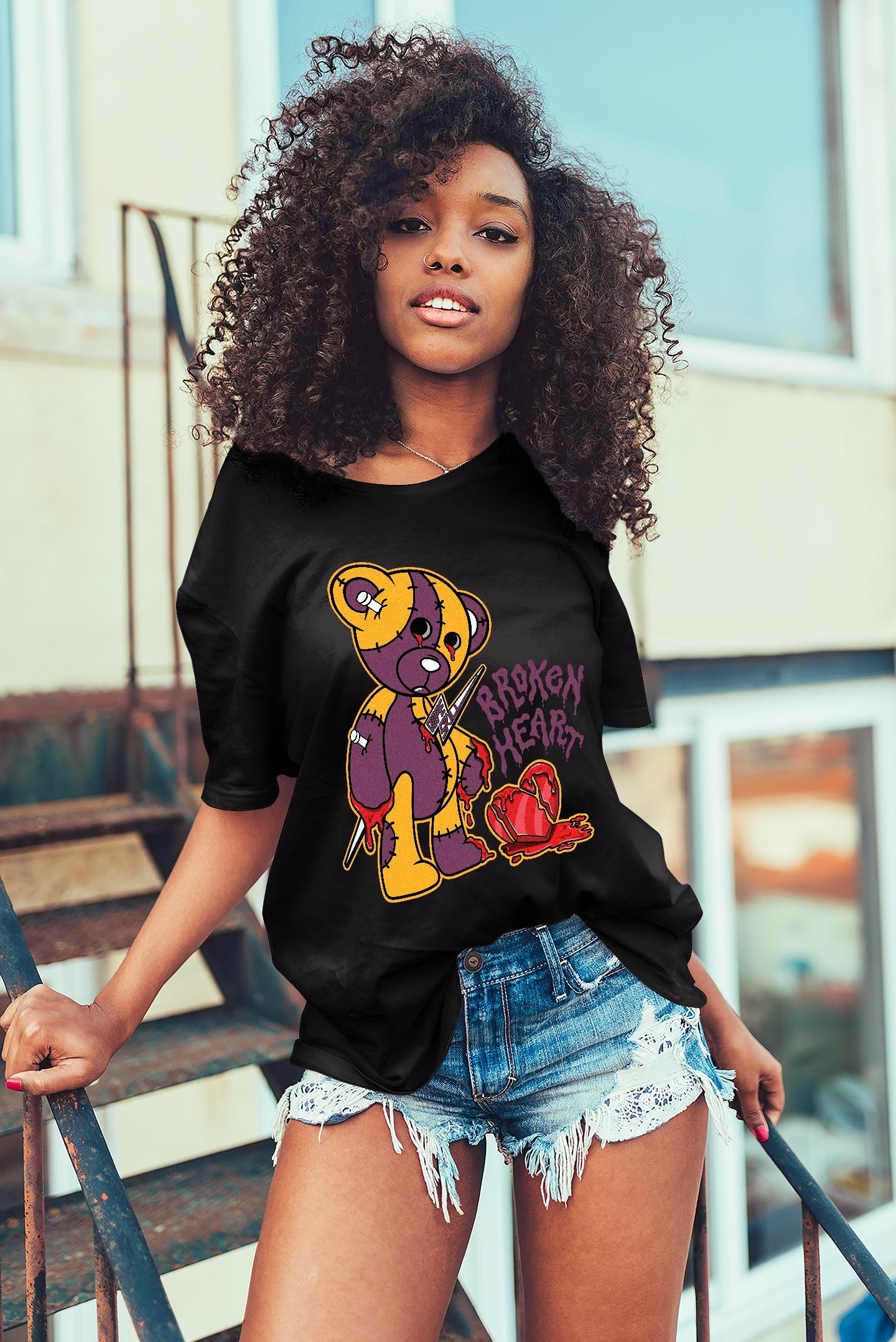 AJ 1 Retro High OG Brotherhood DopeSkill T-Shirt Broken Heart Graphic