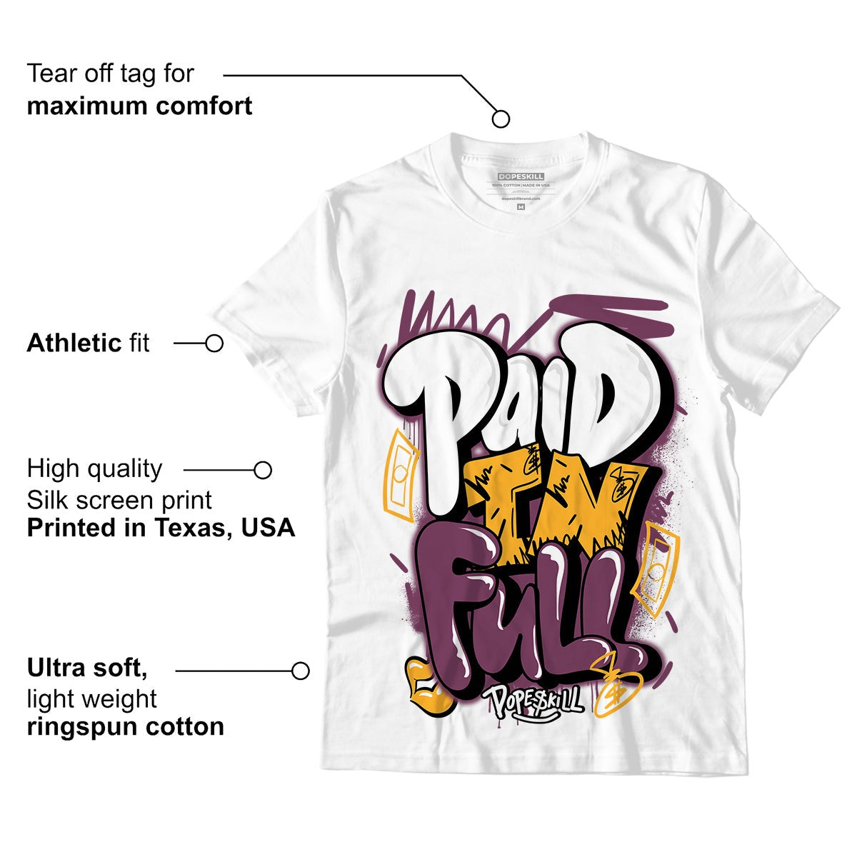 AJ 1 Retro High OG Brotherhood DopeSkill T-Shirt New Paid In Full Graphic