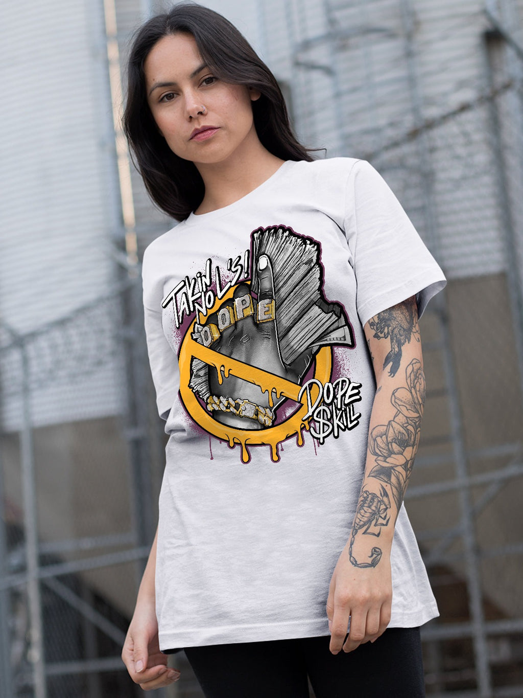 AJ 1 Retro High OG Brotherhood DopeSkill T-Shirt Takin No L's Graphic