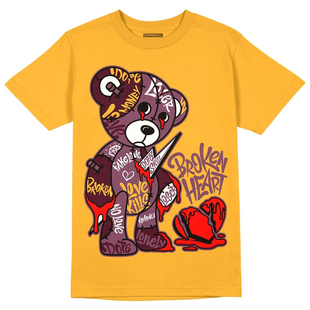 AJ 1 Retro High OG Brotherhood DopeSkill University Gold T-shirt Broken Heart Graphic