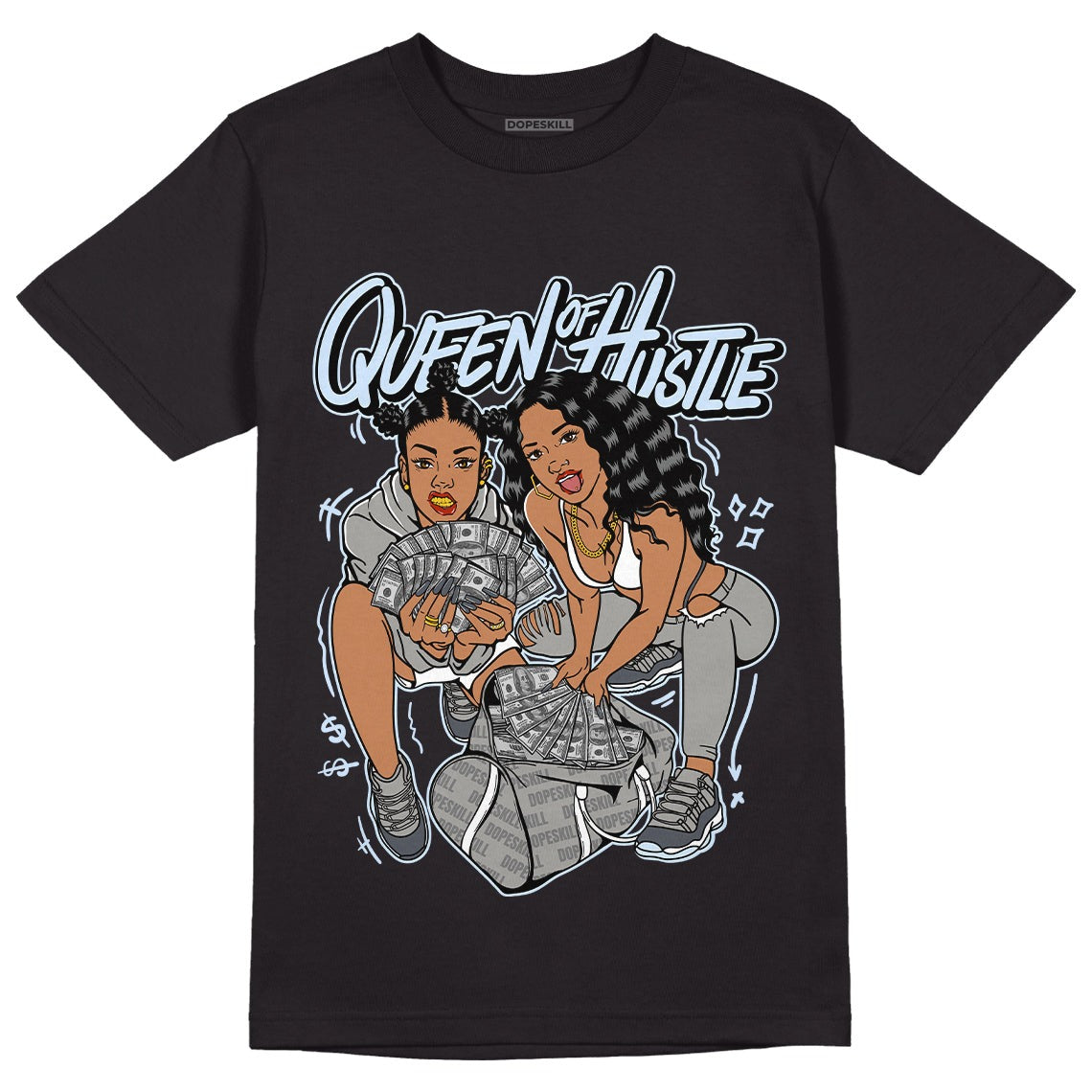 AJ 11 Cool Grey DopeSkill T-Shirt Queen Of Hustle Graphic