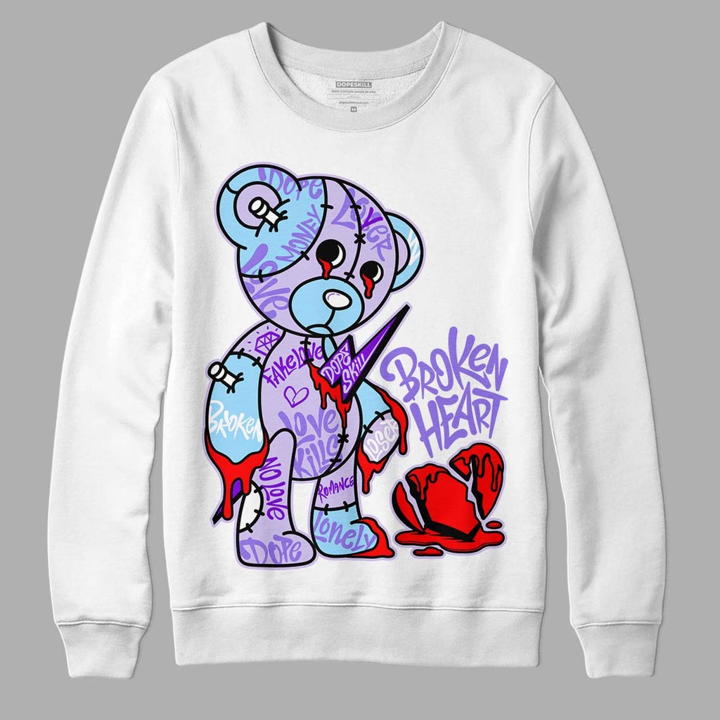AJ 11 Low Pure Violet DopeSkill Sweatshirt Broken Heart Graphic