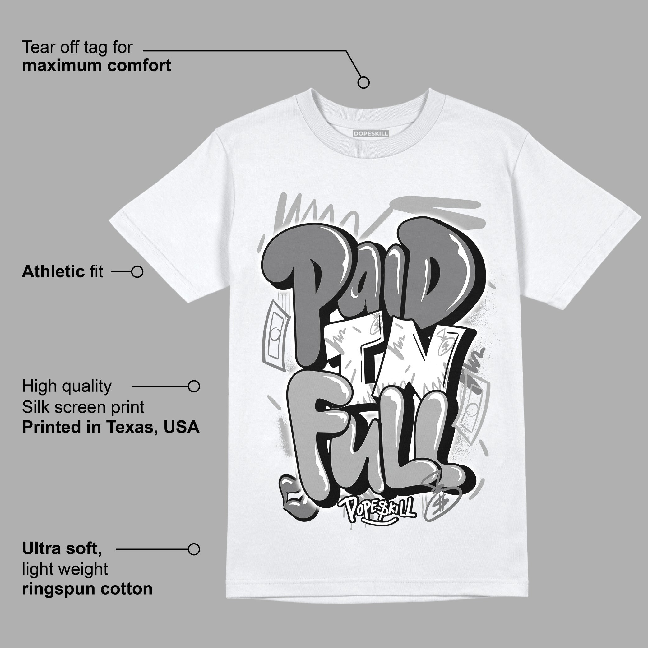 AJ 12 Stealth DopeSkill T-Shirt New Paid In Full Graphic