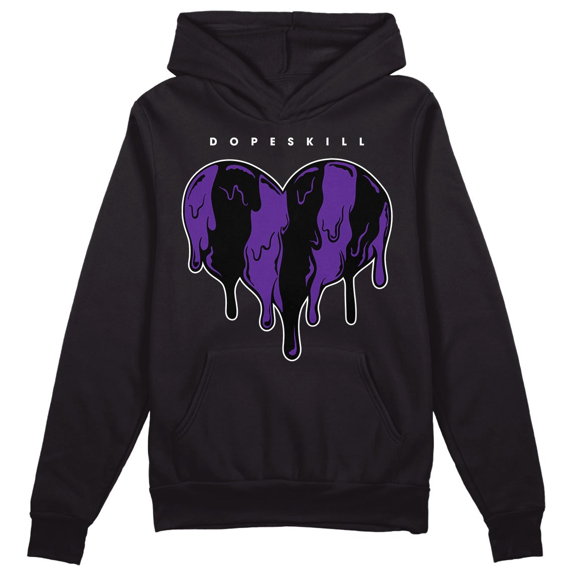 AJ 13 Court Purple DopeSkill Hoodie Sweatshirt Slime Drip Heart Graphic